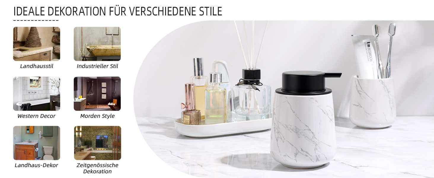 Набір аксесуарів для ванної кімнати Badezimmer Set Umlaca: мильниця, дозатор мила 350 мл, стакан для зубної пасти 320 мл, білий, для душу та умивальника