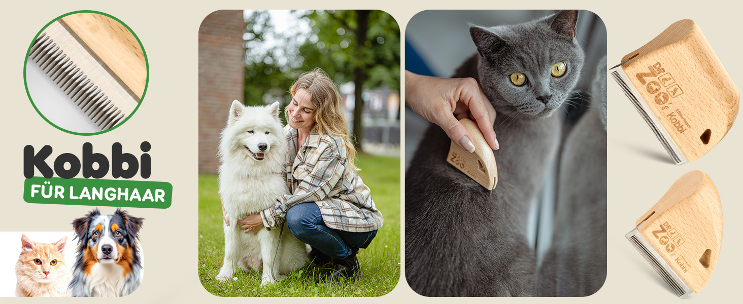 Щітка для собак DR Zoo 'Robbi' - якісна щітка для грумінгу, видаляє підшерсток у собак великих та малих порід