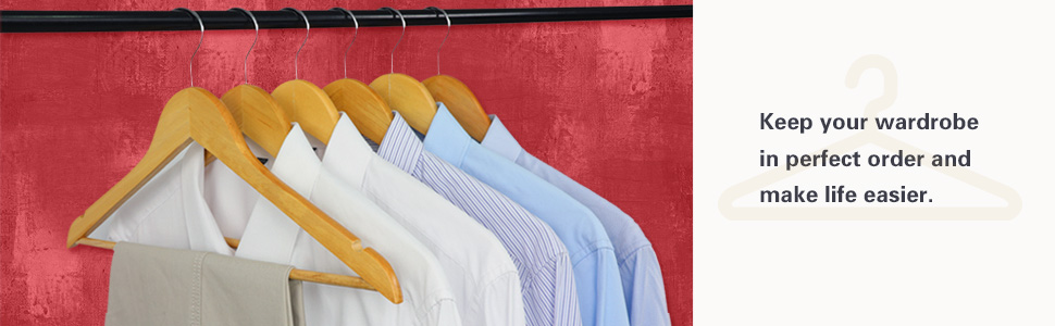 Дерев'яні вішалки для одягу з виступами для спідниць та штанів, 360° обертання, 20 шт. (білий)