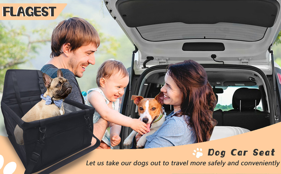 Автомобільний лежак для собак, чорний, 40x32x24 см, знімний, з тканини Оксфорд, дихаючий, для собак та котів