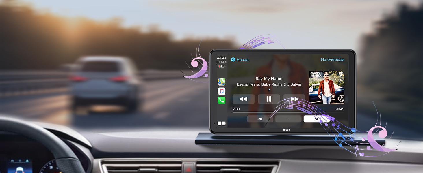 Бездротовий автомобільний мультимедійний центр Spedal NaviCam 796W з Apple CarPlay, Android Auto, зовнішньою камерою, Bluetooth, Wi-Fi, AirPlay, AUX та FM-трансмітером