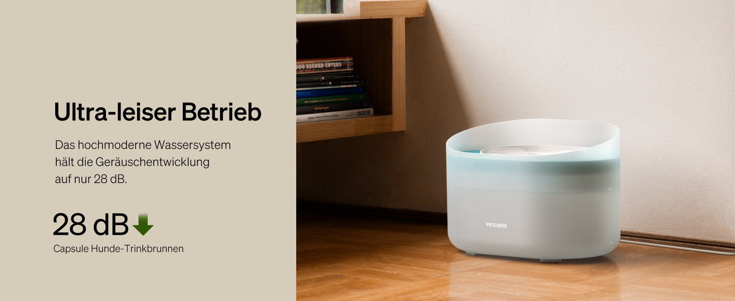 PETLIBRO фонтанчик для собак і котів, 8 л, білий, тихий (26 дБ), анти-розливний захист, легко миється, підходить для великих собак та кількох котів