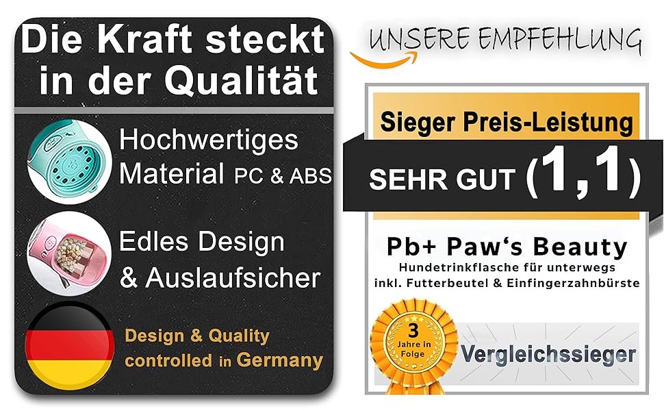 Набір з 2 шт. туристичних пляшок для собак з щіткою | Пляшка для собак 550 мл, витокозахисна, преміум-якість