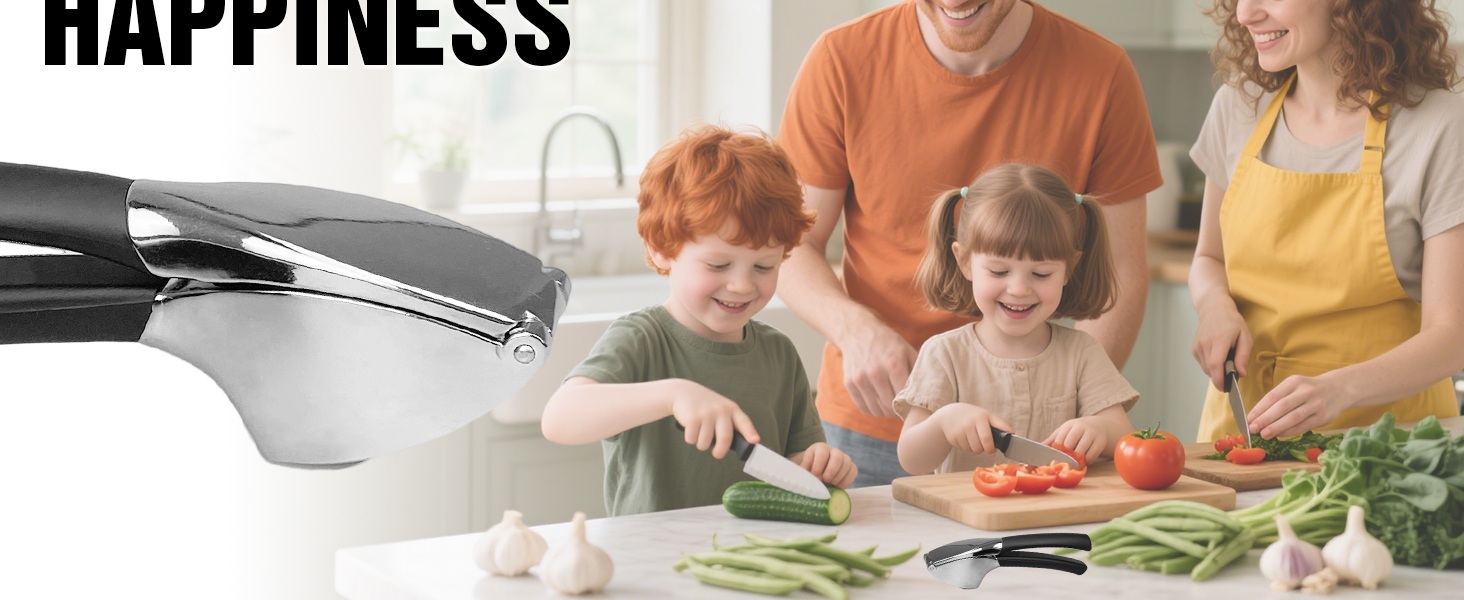 Прес для часнику з нержавіючої сталі - багатофункціональний прес для часнику з силіконовим очищувачем та щіткою для чищення. Прес для часнику, придатний для миття в посудомийній машині. Чорний + срібний