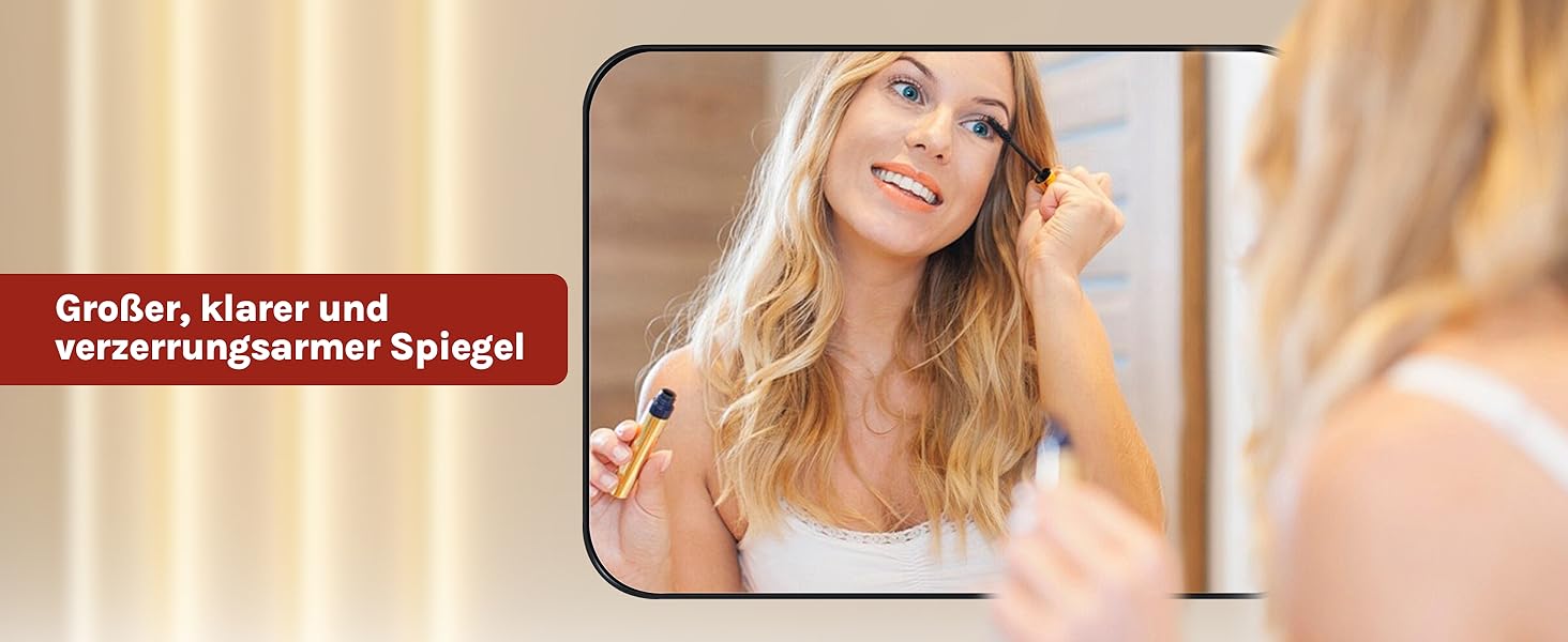 Дзеркало настінне WOLTU з металевим каркасом, закругленими кутами, 40x30 см, для ванної кімнати, спальні, вітальні, сучасної стилі