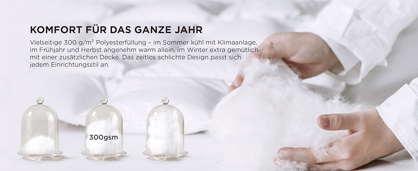 BEDSURE Ковдра всесезонна 135x200 см - Ковдра для сну, біла, для алергіків, 300 GSM, сертифікат Oeko-Tex