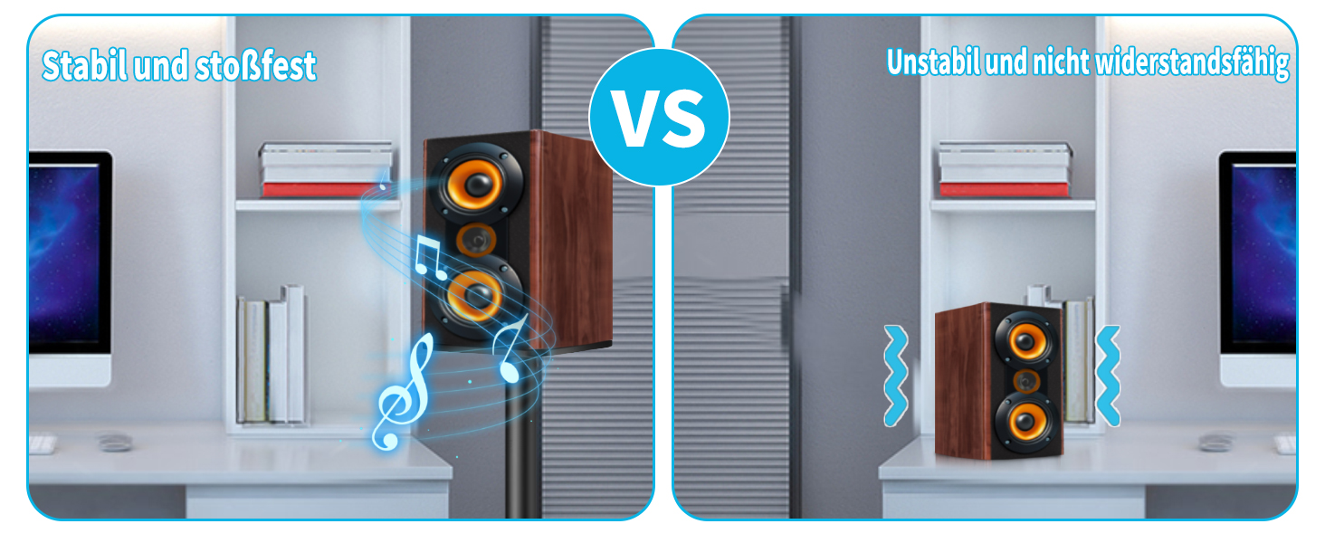 Підставка для акустики, регульована висота, 1 пара, для сателітної та поличкової акустики, до 5 кг, з кабелепроводом (SB-202-висота не регулюється)