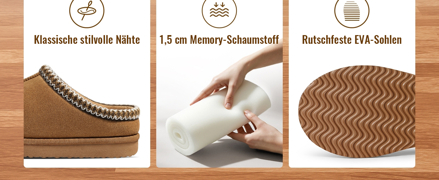 Капітошки Litfun з ефектом пам'яті (Memory Foam) для жінок та чоловіків, теплі домашні капці для дому та вулиці, колір каштановий, розмір 39/40 EU