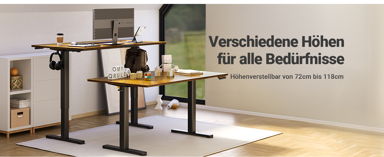 Claiks Electric Height Adjustable Desk 140x70cm - Standing Desk with Cable Management & Memory Function | Ergonomic White Home Office Desk