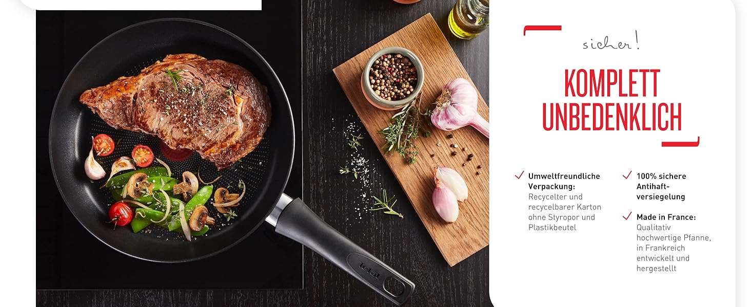 Сковорода Tefal Unlimited On 24 см з антипригарним покриттям Titanium, індукційна, з індикатором нагріву, для всіх плит, чорна