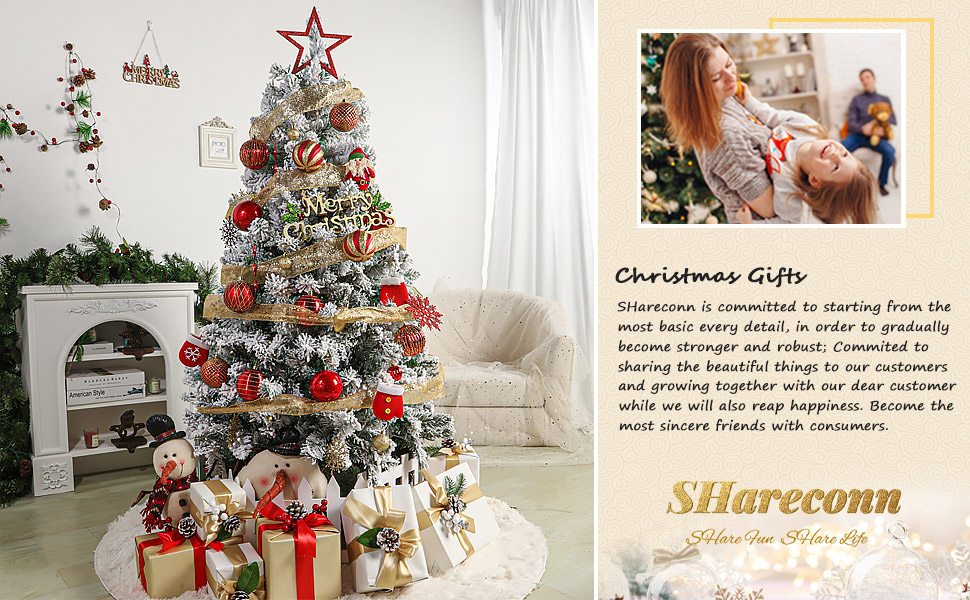 Шарм-кулі для ялинки Shareconn, 80 мм, набір 12 шт. - безпечні, декоративні, червоно-золоті