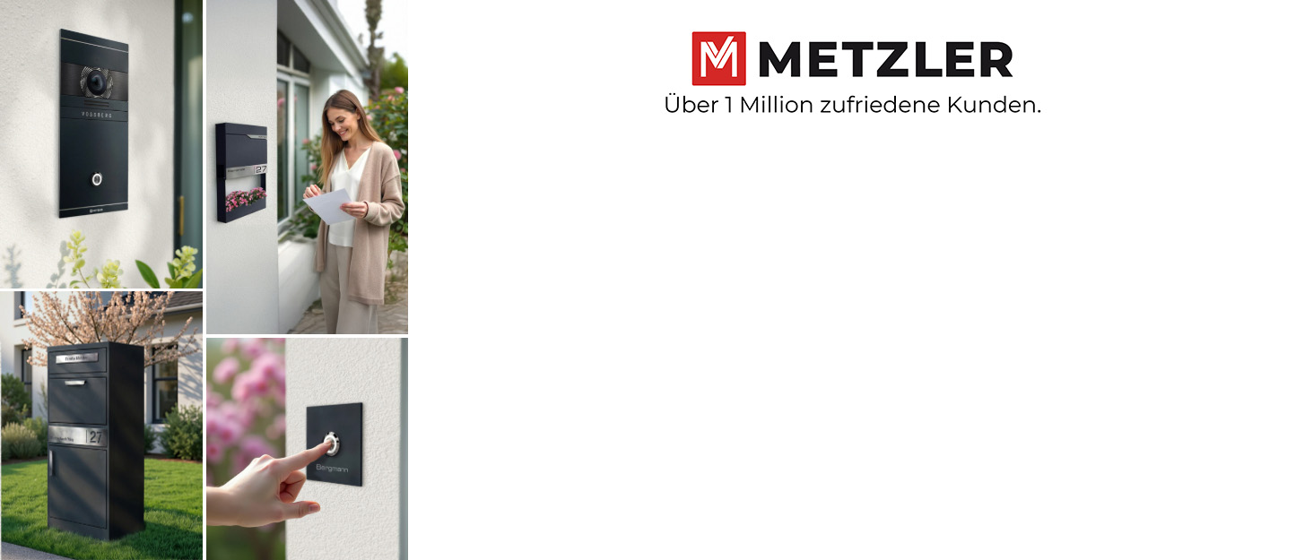 Поштовий ящик Metzler® з газетницею та табличкою з нержавіючої сталі V2A, стійкий до іржі, сучасний дизайн, 10 років гарантії на запчастини, опції монтажу та аксесуари, колір Eisenglimmer Db 703