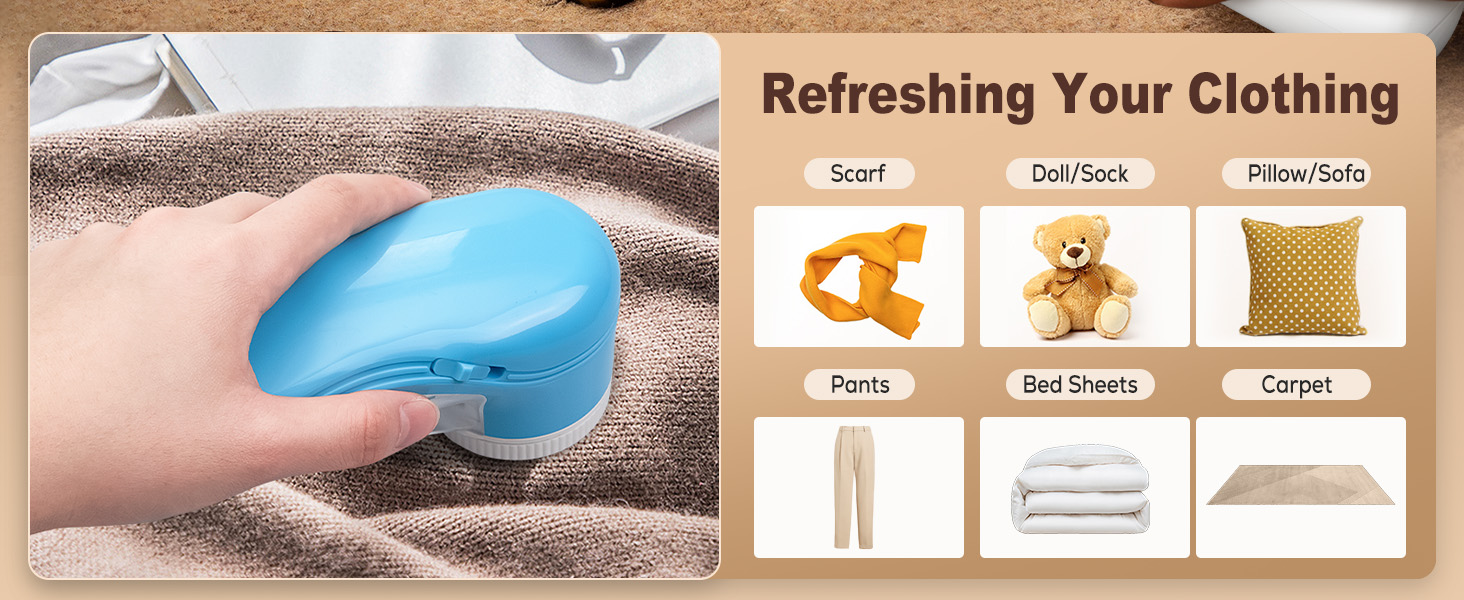 Електричний видальник ворсу для одягу та килимів, USB, 3 леза