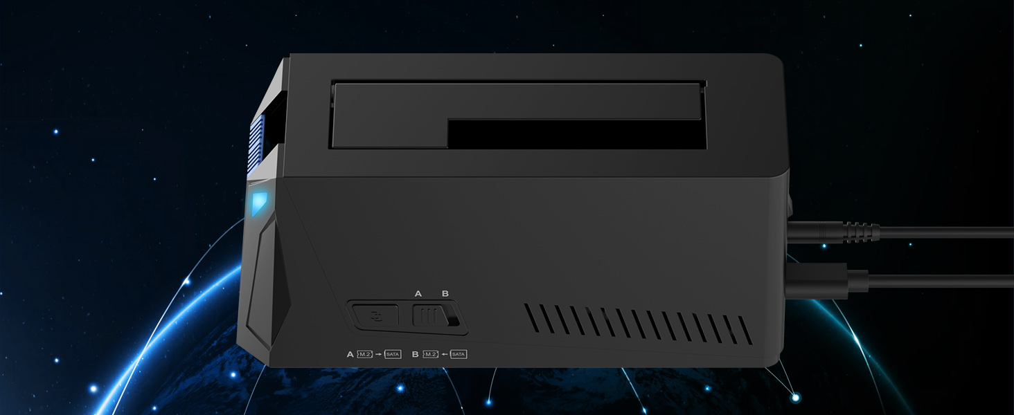 Док-станція Sabrent для 2 HDD/SSD SATA з USB-C, 2.5/3.5 дюймів, 5Gbps, підтримка клонування дисків, без інструментів