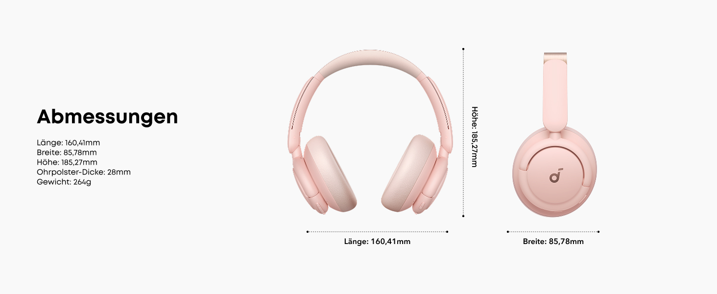 Soundcore Q30 навушники Bluetooth з активним шумозаглушенням, Hi-Res звук, 40 годин роботи, рожеві