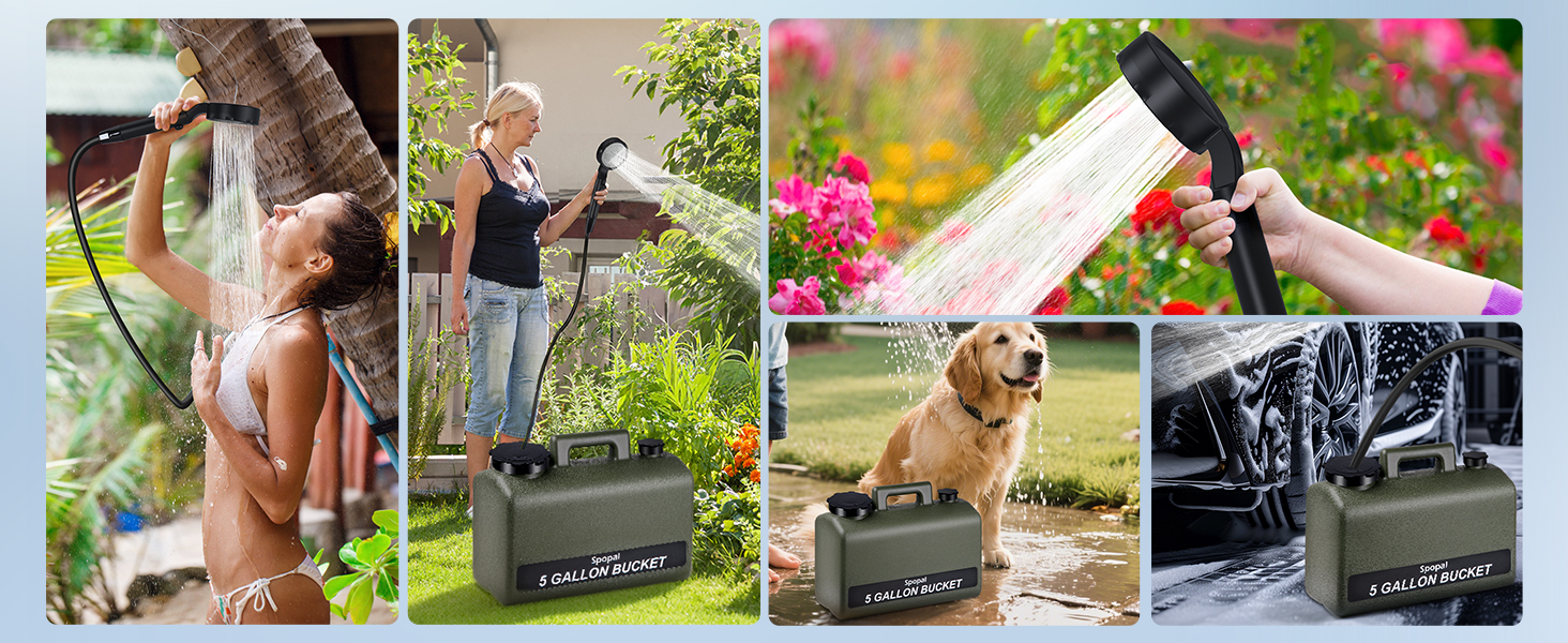 Портативна душова кабіна для кемпінгу з акумулятором 10000mAh та 20л баком. Комплект для відпочинку на природі, в авто та для миття тварин