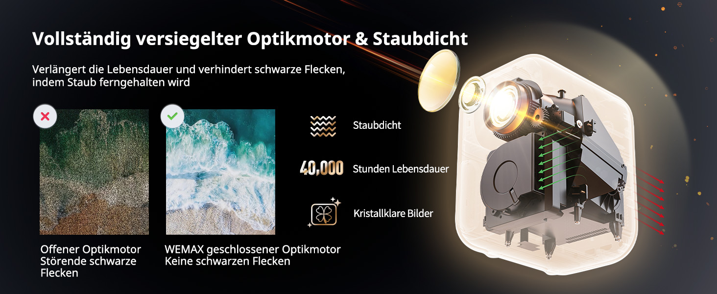 WEMAX Mini проєктор 4K з Netflix та Google TV, портативний, Dolby Audio, WiFi, Bluetooth для домашнього кіно та відпочинку на природі