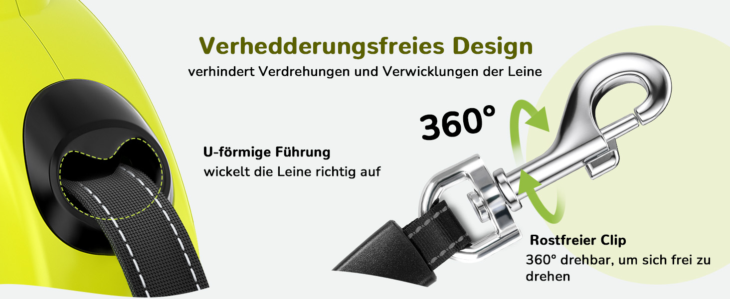 Рулетка для собак Pecute 10м, до 50 кг, зелена, антизаплутування, швидке гальмування