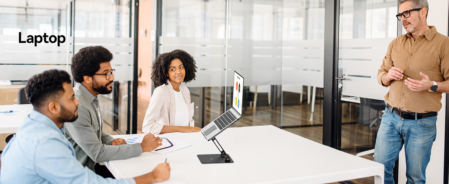 Підставка для ноутбука TECKNET, металева, регульована, чорна, 10-17.3 дюймів