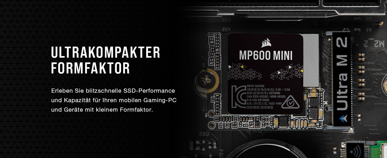 SSD Corsair MP600 MINI 2TB M.2 NVMe PCIe Gen4 – 7000 MB/s – для Steam Deck та Microsoft Surface