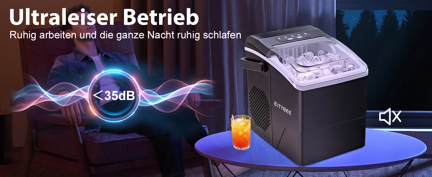 Машина для приготування кубиків льоду Klein - 2 розміри, 9 кубиків за 6 хвилин, портативна, для офісу, кемпінгу та вечірок (чорний)