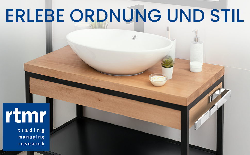 Тримач для рушників на стіну rtmr, хром, 32 см. Стильний тримач для рушників з алюмінію, для ванної кімнати та гостьового туалету. Компактний, настінний.