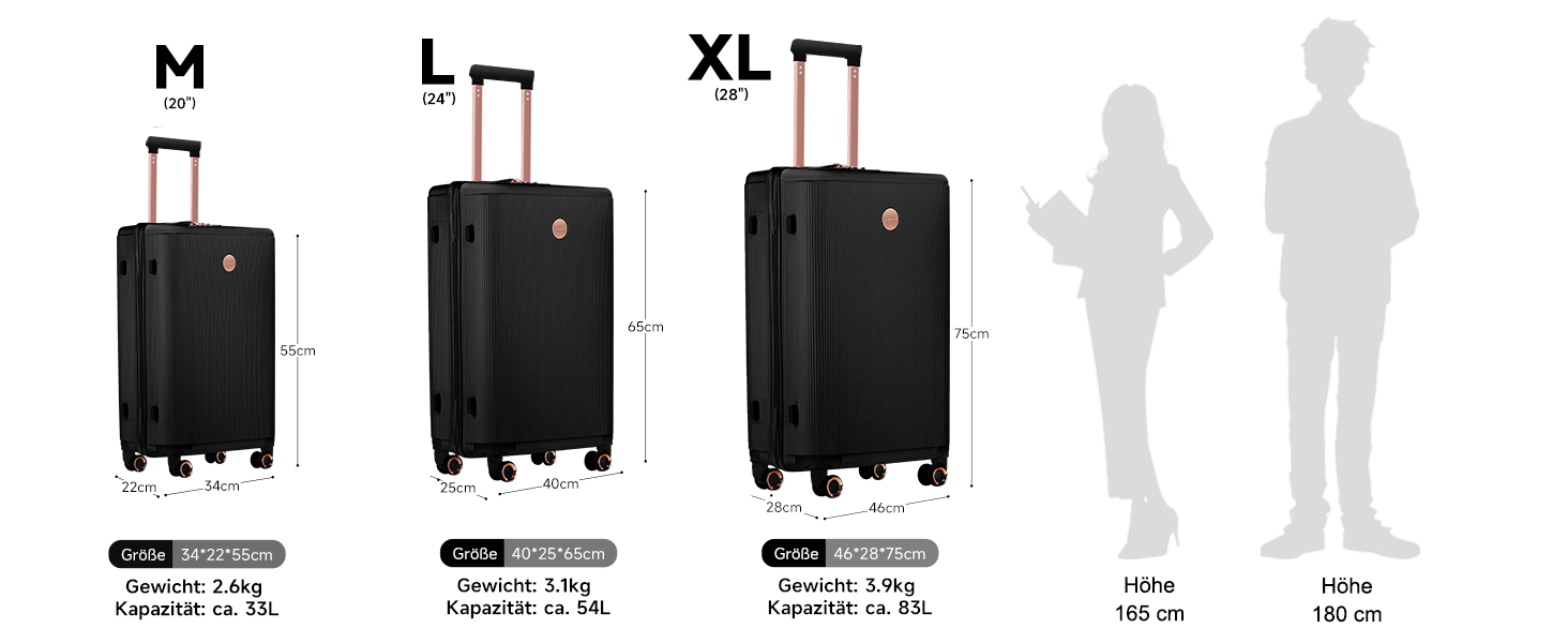 Набір валіз Homelux 3 шт. Бежевий, ABS, Hartschale (твердий корпус), M-L-XL, 1003-beige