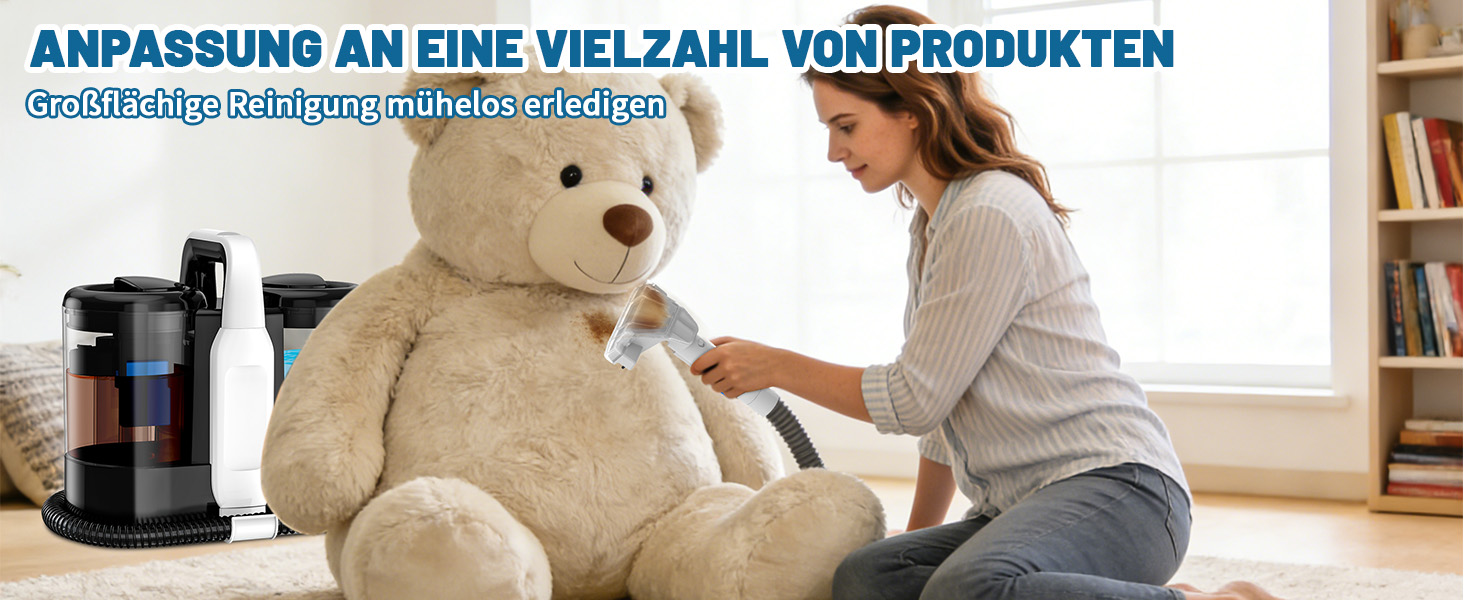 Пристрій для чищення м'яких меблів та килимів, 600W, 17kPa, миючий пилосос, з миючим засобом, компактний, для килимів, диванів, автомобільних сидінь та соф