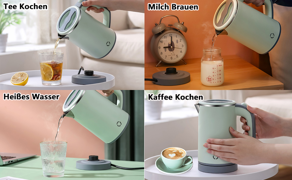 Електричний чайник MiliPow 0.8 л, 600W, для подорожей, з нержавіючої сталі, швидкий, з автовимкненням (чорний)