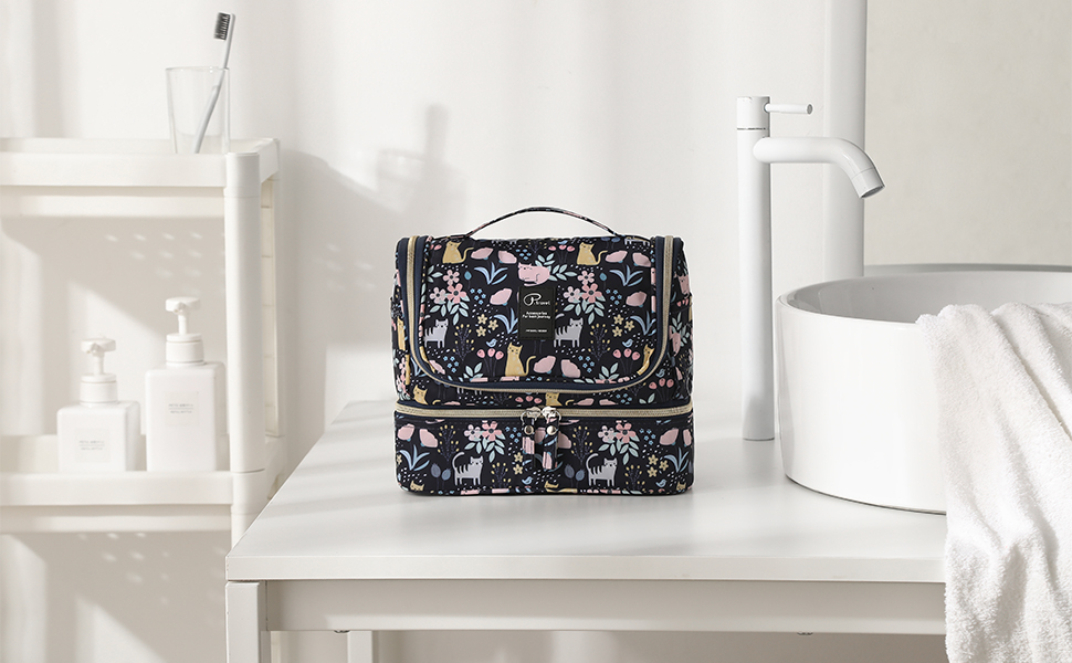 Жіноча сумочка для туалетних аксесуарів Lychii, сумочка-органайзер для подорожей, підходить для валізи та ручної поклажі, колір: морська хвиля