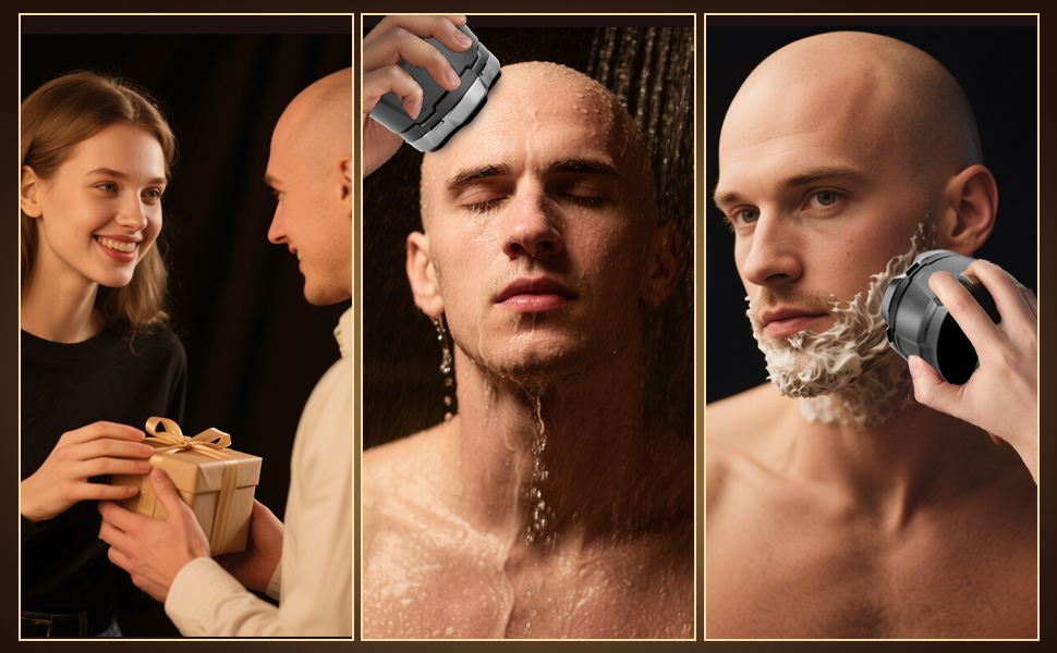 Електричний гостростример для голови чоловічий з LED-дисплеєм, водонепроникний, 6D гнучкий, з плаваючою головкою, для сухого та вологого гоління