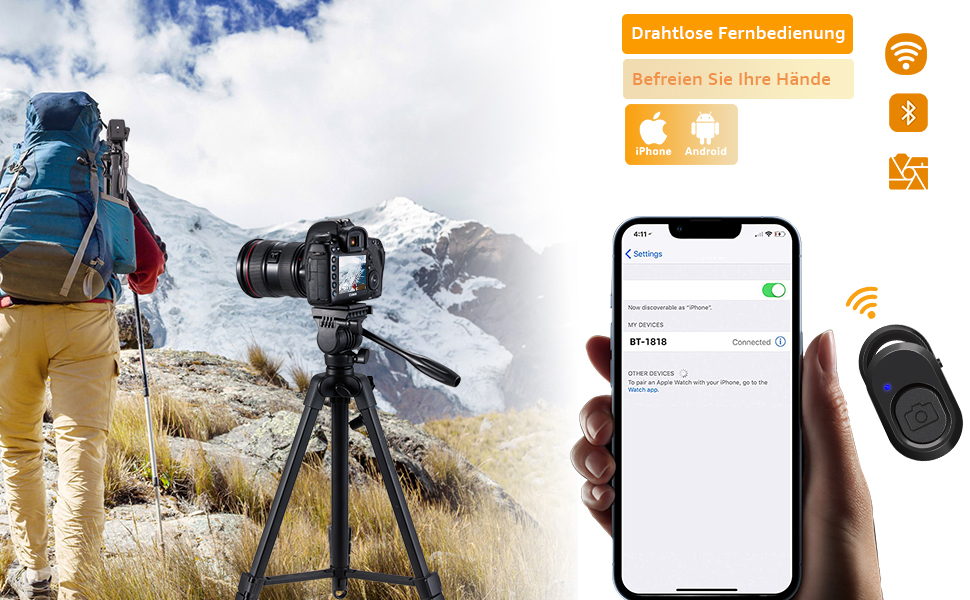 Штатив для камери 175см з Fluid-головкою: для Sony, Nikon, Canon, TikTok, Vlog (алюміній)