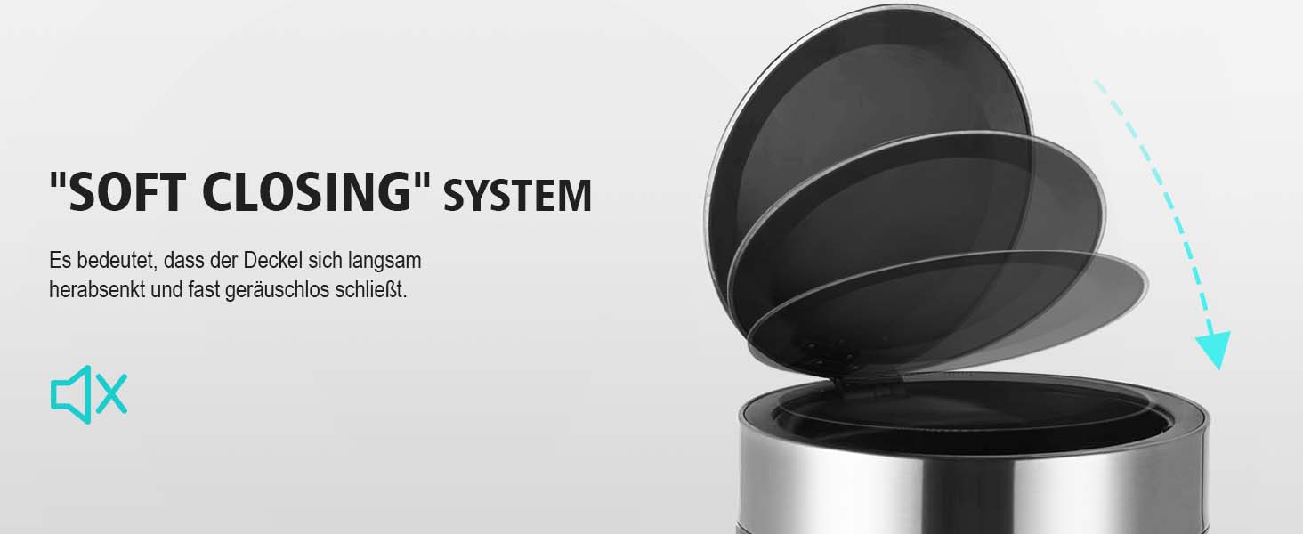 Рибеллі Відро для сміття 30л з нержавіючої сталі, з педальним механізмом, м'яке закриття, сортування сміття, кругле (Мигдальний колір з сенсором)