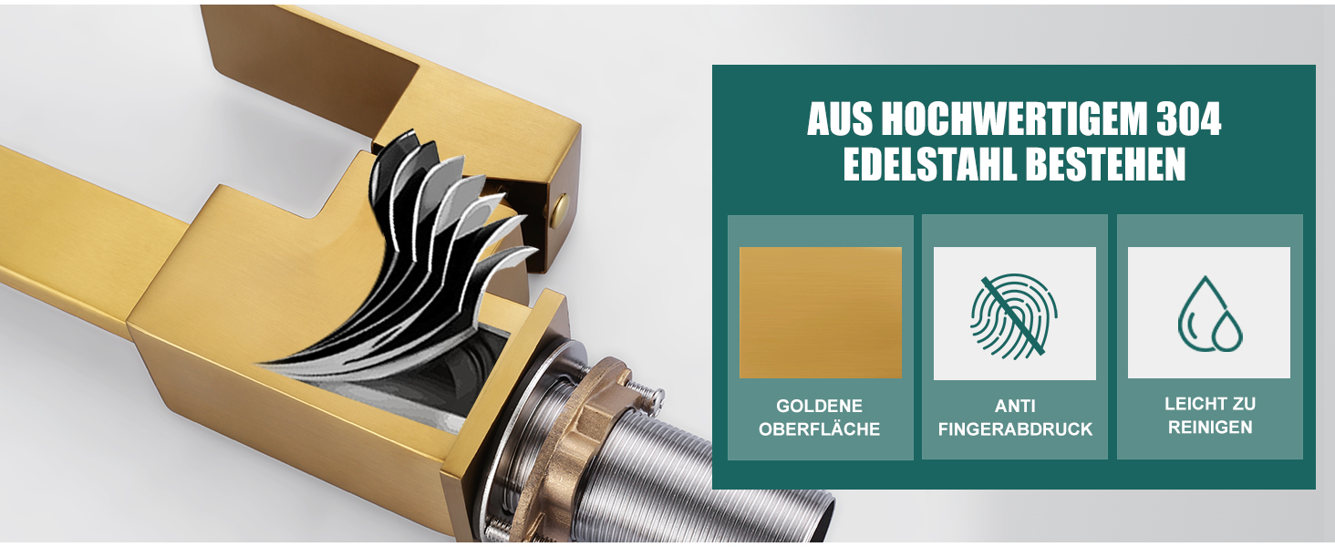 Кухонний змішувач з нержавіючої сталі, поворотний на 360°, для кухні, вантажівки, ванної кімнати, золотий