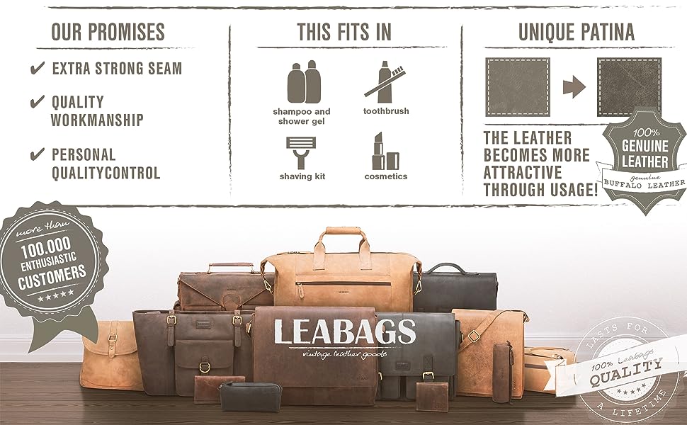 LEABAGS Преміум дорожній косметичний набір для жінок та чоловіків | Культова сумка | Великий валіза для косметики | Palm Bay Fox