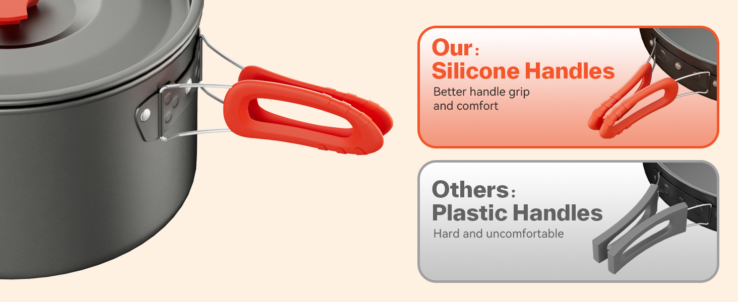 Набір посуду для кемпінгу на 2 особи: каструля, сковорода, чайник, тарілки, чашки, столові прибори (Löffel, Gabeln)