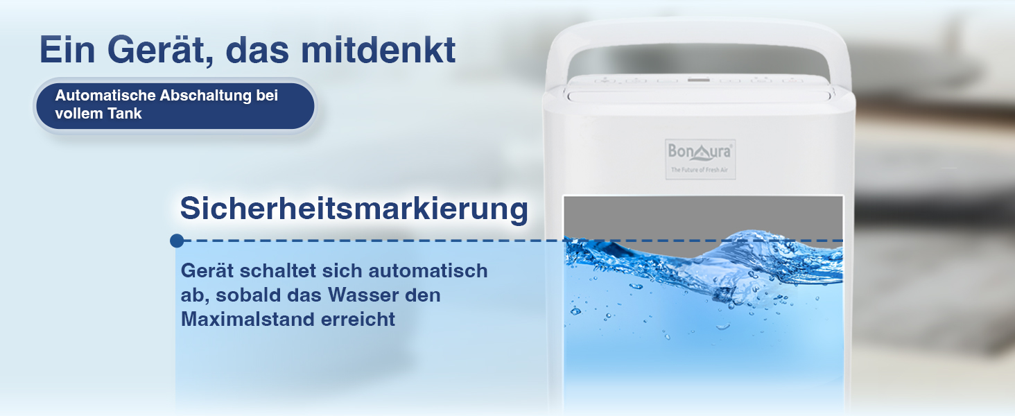 Електричний осушувач повітря BonAura® 10L з LED дисплеєм, таймером та авто-режимом - для підвалів та приміщень до 40м³ - допомога від плісняви