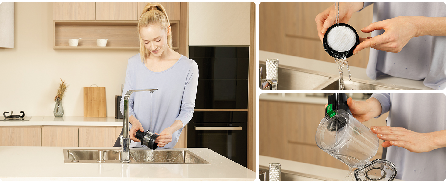 Бездротовий акумуляторний пилосос Vactidy V9 з LED-підсвічуванням, 30KPa, до 45 хвилин роботи, для видалення шерсті тварин, твердих поверхонь та килимів, чорний