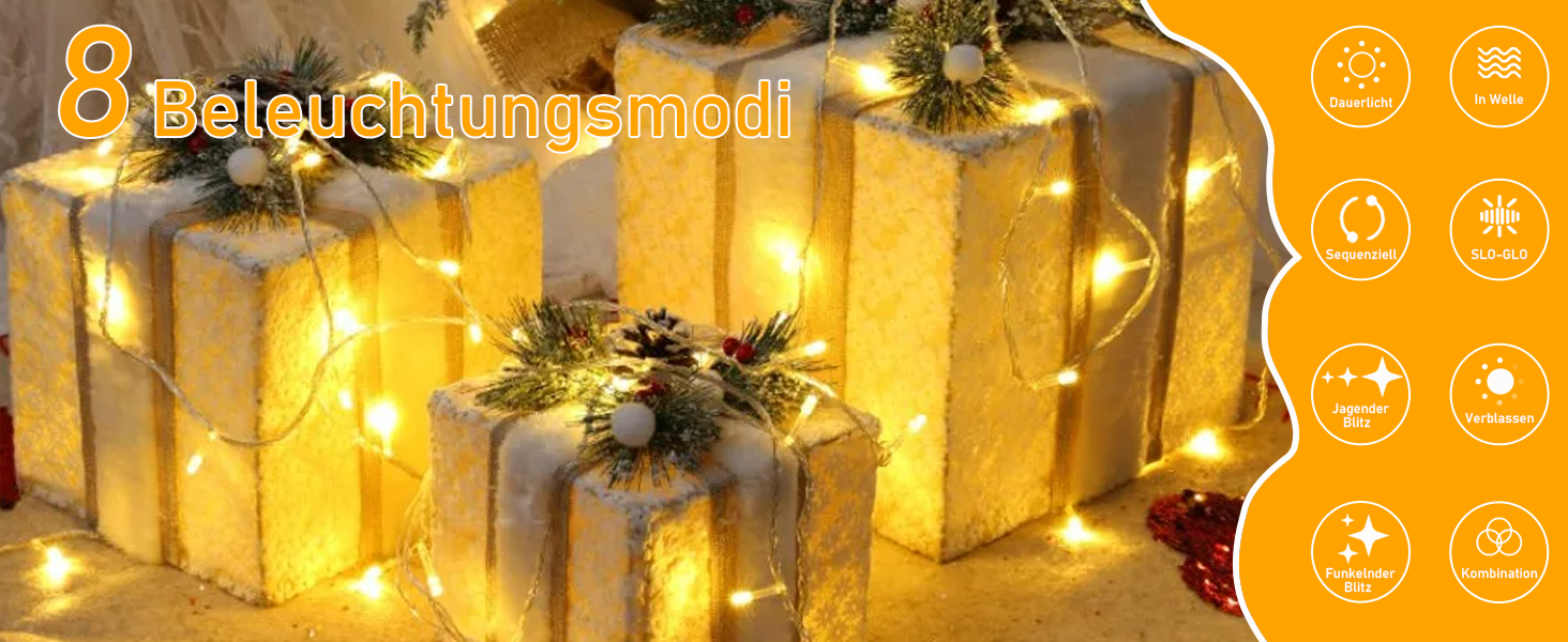 Ланцюжок прикрас для дому та саду на батарейках, 30м, 300 LED, з таймером, 8 режимів, тепле біле світло, вологостійкий, для декору кімнати, вечірки, балкону, ялинки