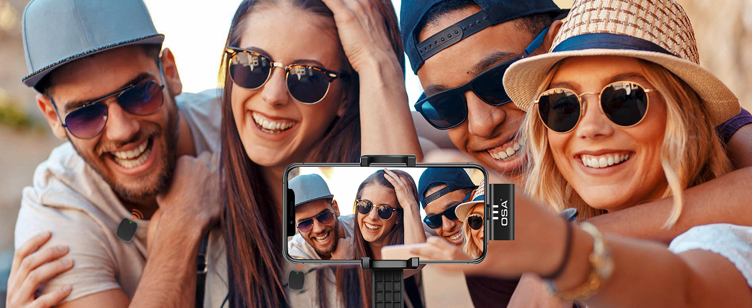 Беспроводной петличный микрофон OSA для iPhone & iPad с шумоподавлением, Lightning, Plug & Play, для интервью, видеоблогинга, YouTube