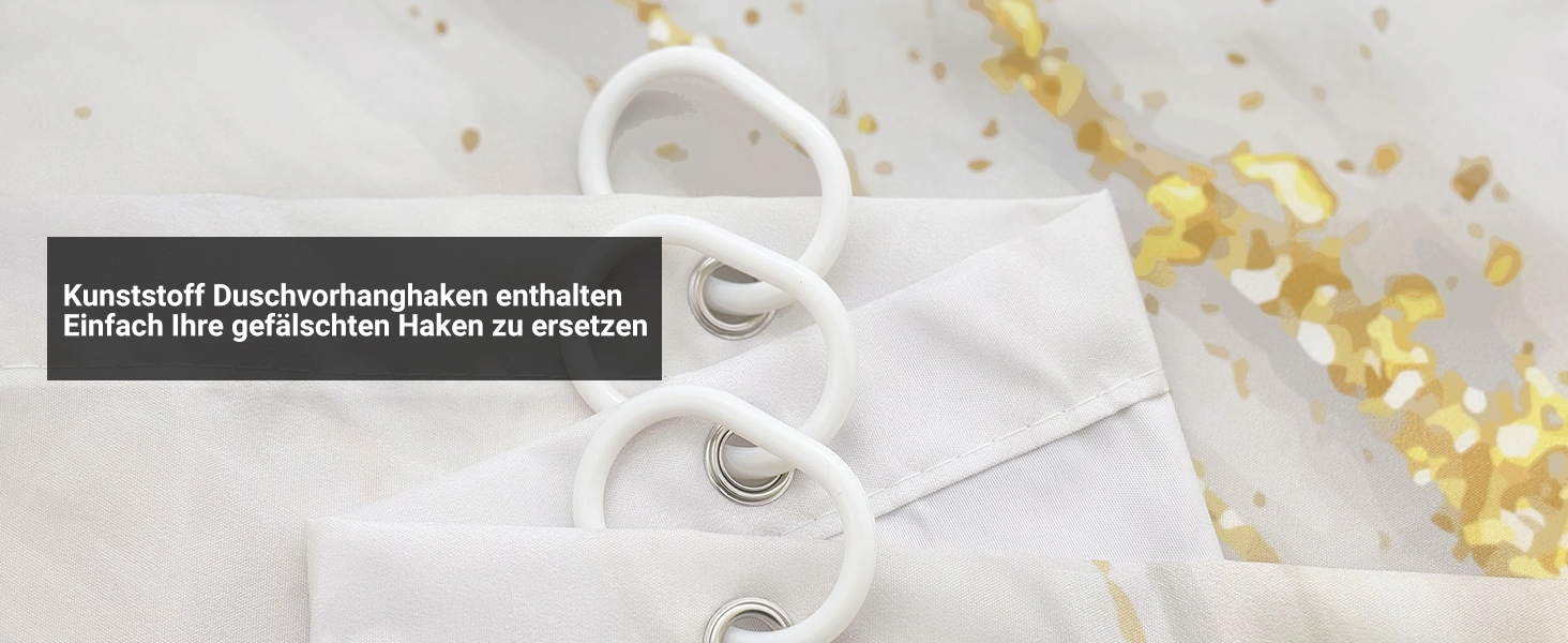 Штора для ванної кімнати 180x200 см з антигрибковим покриттям, водовідштовхувальна, поліестер, з кільцями (Phnom Penh Сірий мармур)