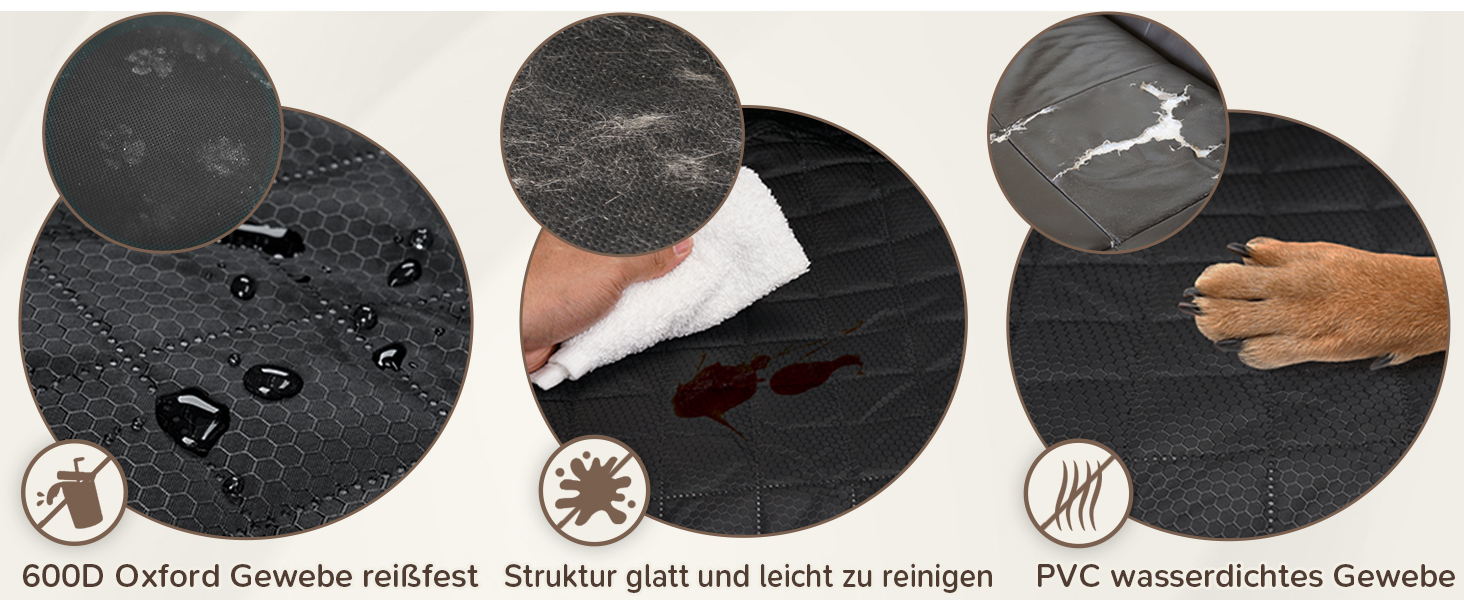 Захист для заднього сидіння автомобіля Angooni для собак - водовідштовхувальний, антиковзний, стійкий до подряпин (135x120 см), сумісний з автокріслом Isofix