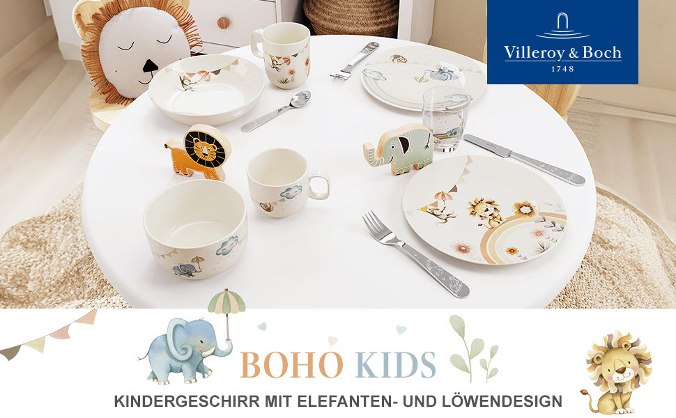 Дитячий набір столових приборів Villeroy & Boch Boho Kids, 4 шт., нержавіюча сталь, сріблястий/платиновий, для миття в посудомийній машині