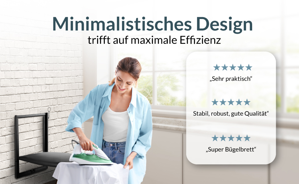 CÄMERLING Folding Ironing Board with Wall Mounting, Ironing Table, Ironing Board, Small, Foldable, Space-Saving, Quick and Easy Ironing