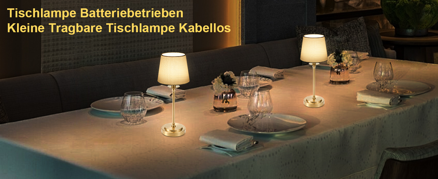 Акумуляторна настільна лампа: портативна, бездротова з регулюванням яскравості, для дому та саду, абажур з льону, античне біле металу, RGB синій абажур