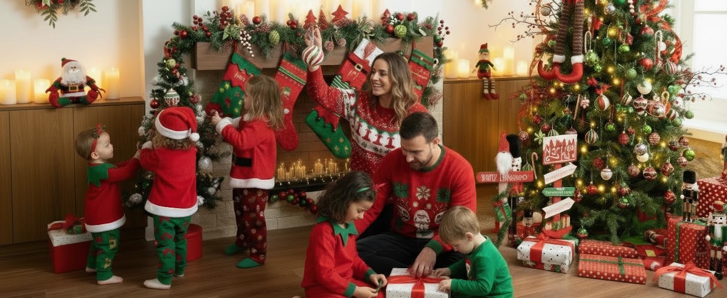 Набір ялинкових прикрас Victor's Workshop 35 шт. 5 см, пластикові кулі, червоно-зелено-білий декор для ялинки