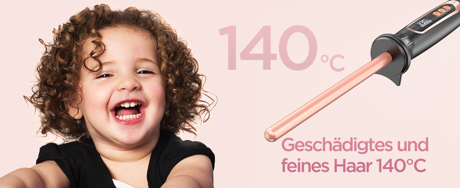 BESTOPE Lockenштаб 25 мм: мультитемпературний, для великих локонів, швидкий нагрів, прецизійне регулювання температури, з рукавичкою (рожеве золото)