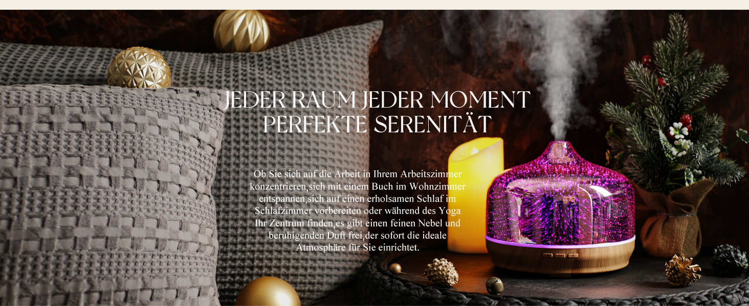 Дифузор ароматної олії Porseme Aroma Diffuser 500ml, скляний зволожувач повітря, ультразвуковий аромадифузор з LED-підсвіткою 7 кольорів, для ефірних олій, 15-21 год роботи, тихий, для дому (Rosegold) F2-500ml Rosegold Giant