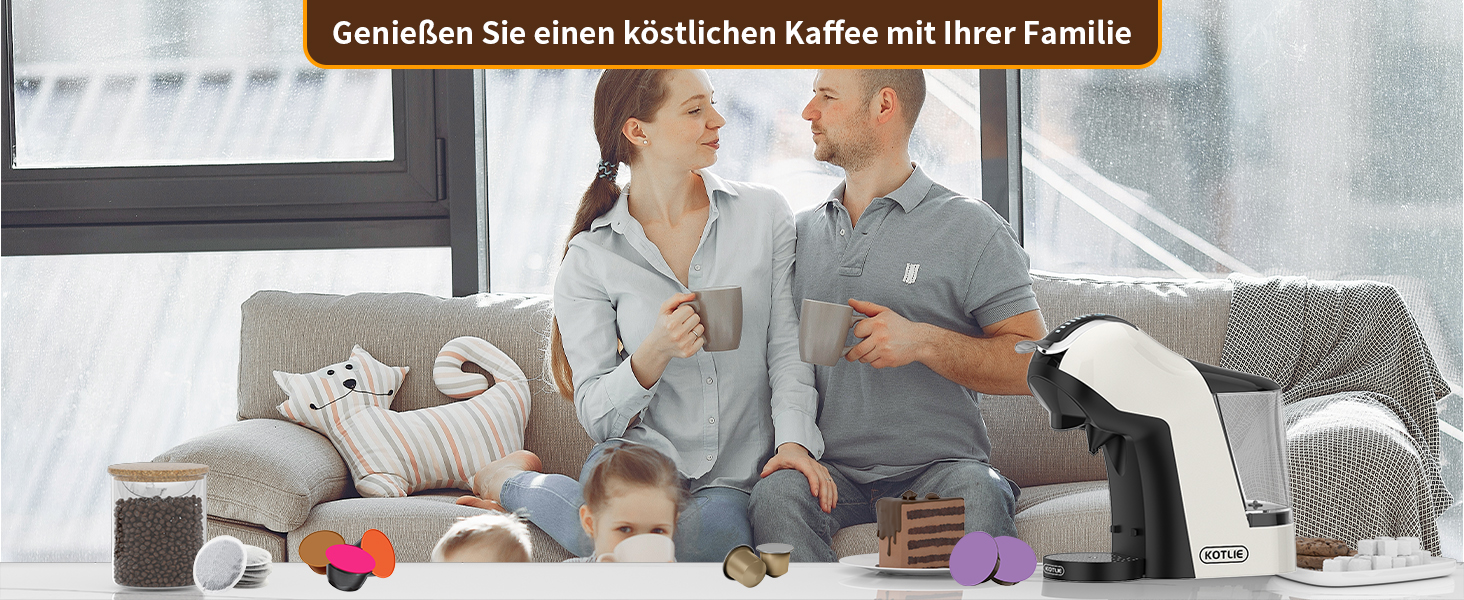 Кавомашина KOTLIE 5-в-1: капсули, кава, ESE (44 мм), регулювання, великий бак (EM-308A)