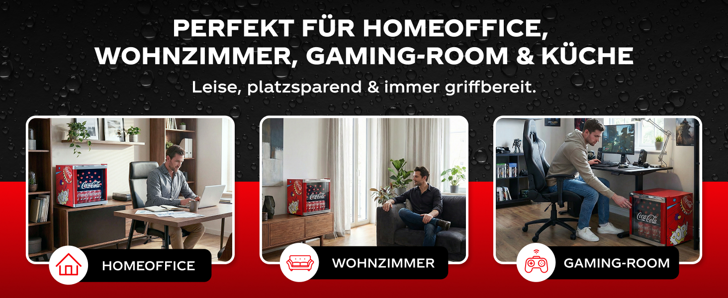 Холодильник Coca-Cola PopArt Mini (48L) - Кольоровий міні-холодильник з дверцятами зі скла, тихий та енергоефективний. Ідеально для офісу, вечірок та геймінгу. Для напоїв.